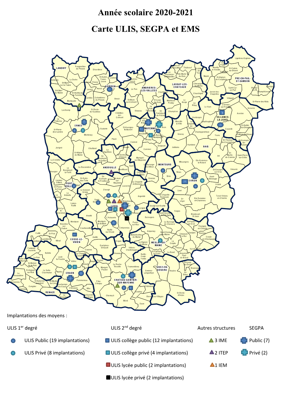 Année Scolaire 2020-2021 Carte ULIS, SEGPA Et EMS