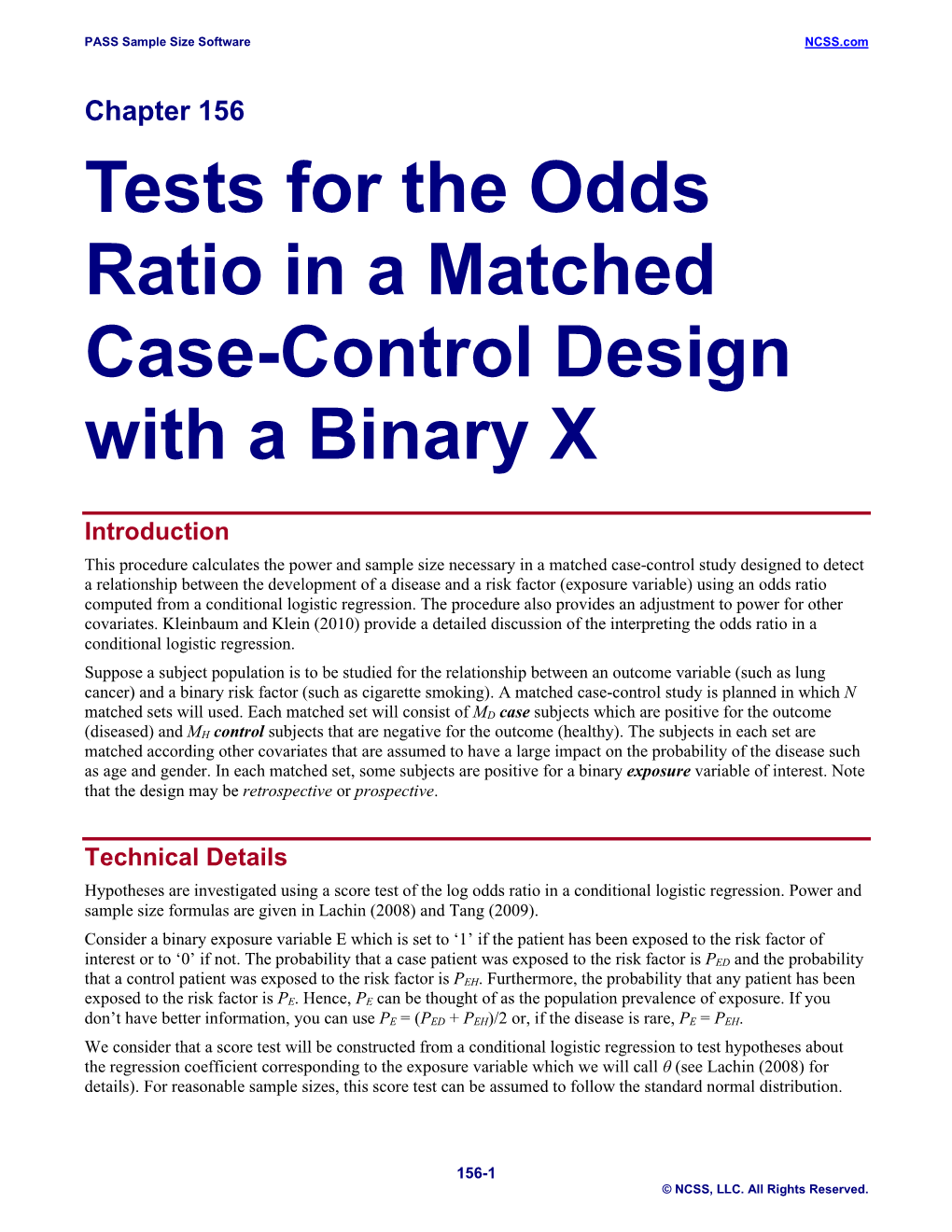 Tests for the Odds Ratio in a Matched Case-Control Design with a Binary X