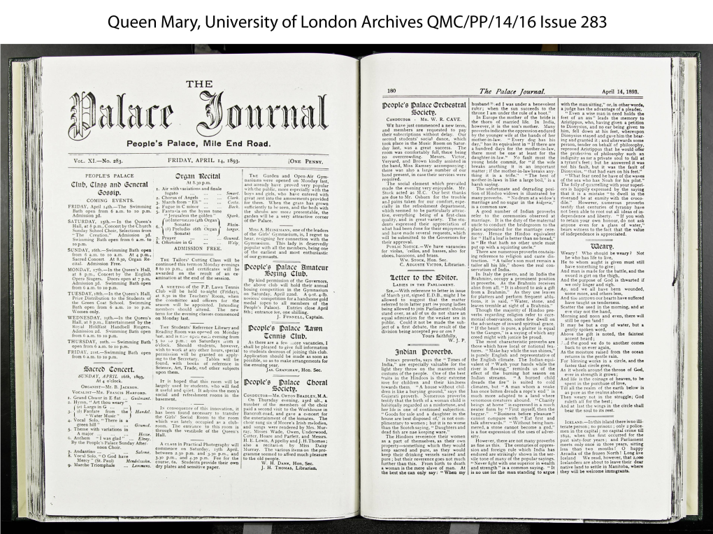 Queen Mary, University of London Archives QMC/PP/14/16 Issue 283