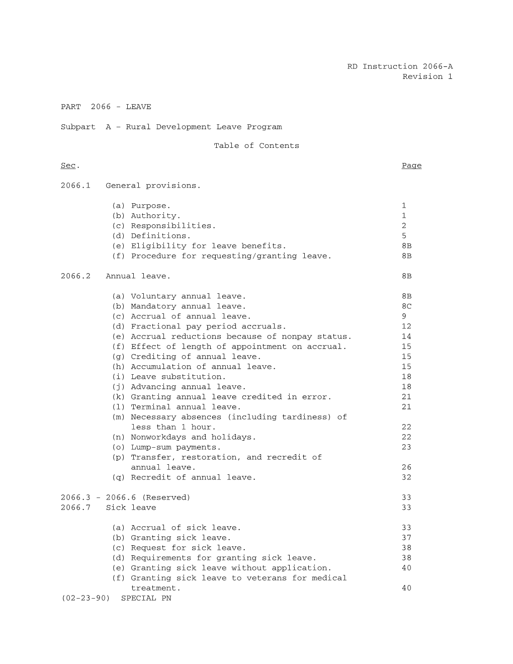 RD Instruction 2066-A Revision 1 PART 2066