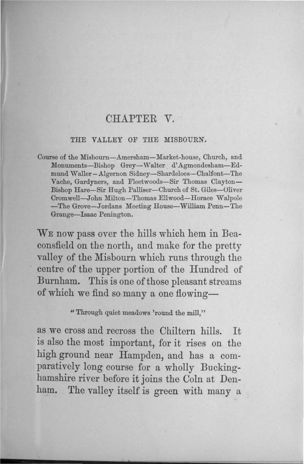 Consfield on the North, and Make for the Pretty Valley of the Misbourn Which Runs Through the Centre of the Upper Portion of the Hundred of Bmnham