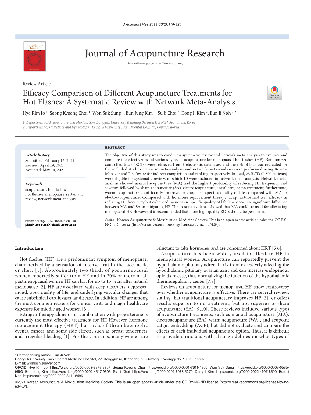 Journal of Acupuncture Research Journal Homepage