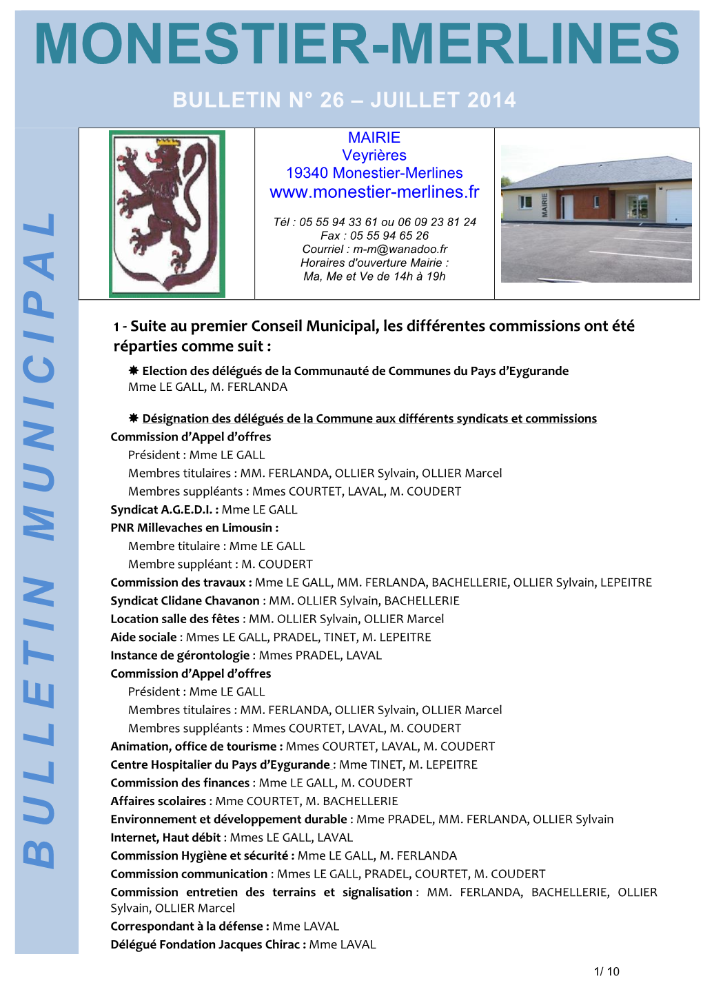 Bulletin Municipal N° 26