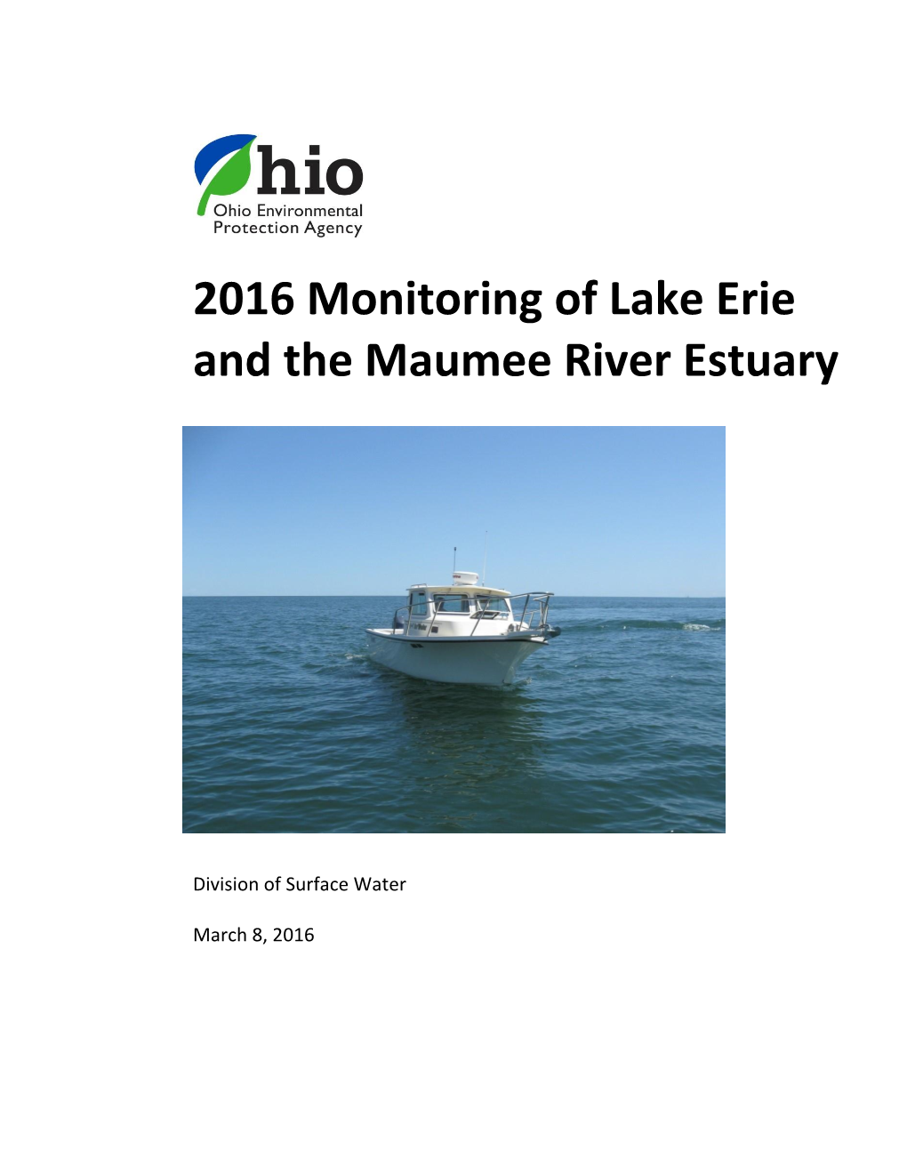 2016 Monitoring of Lake Erie and the Maumee River Estuary