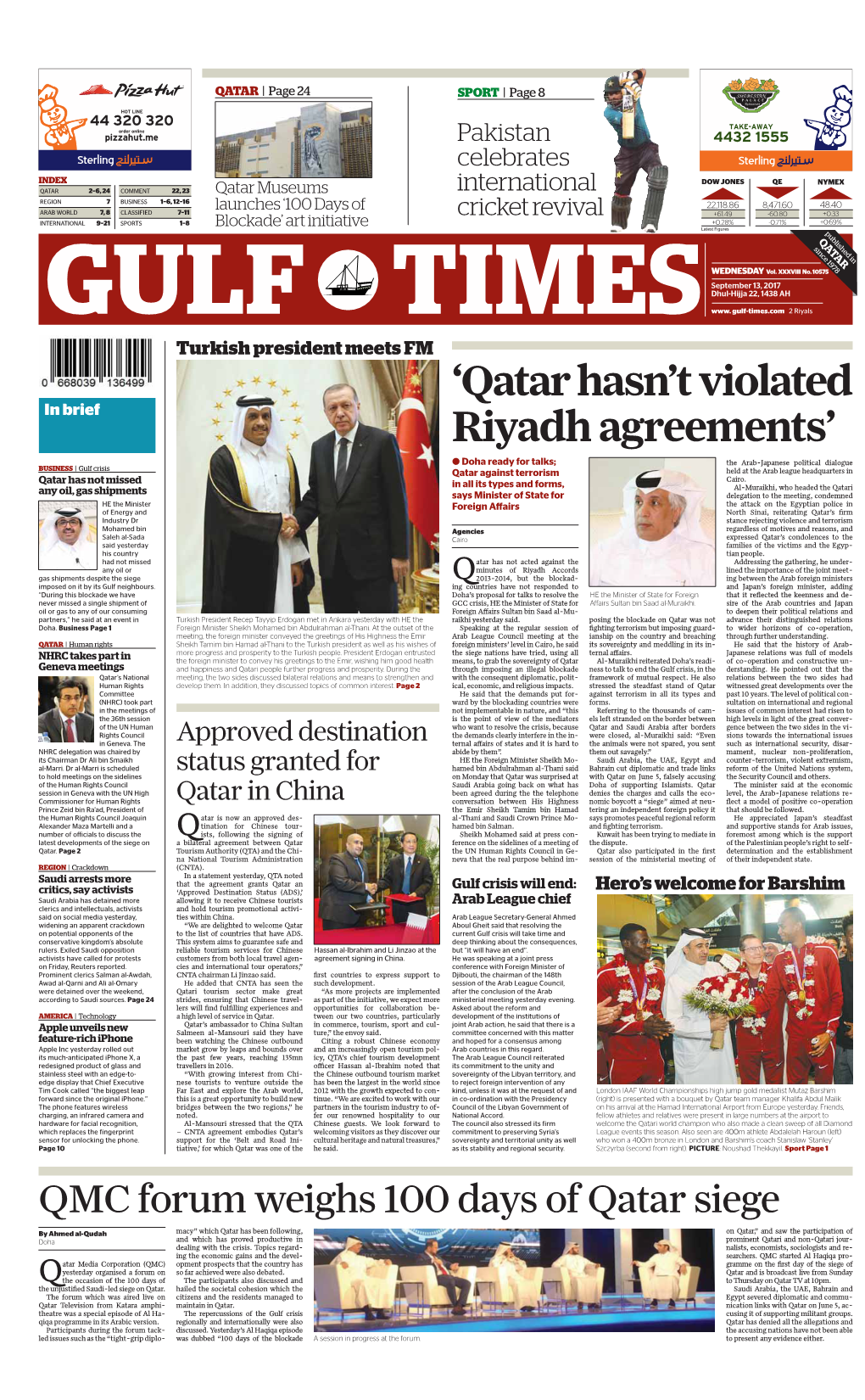 'Qatar Hasn't Violated Riyadh Agreements'