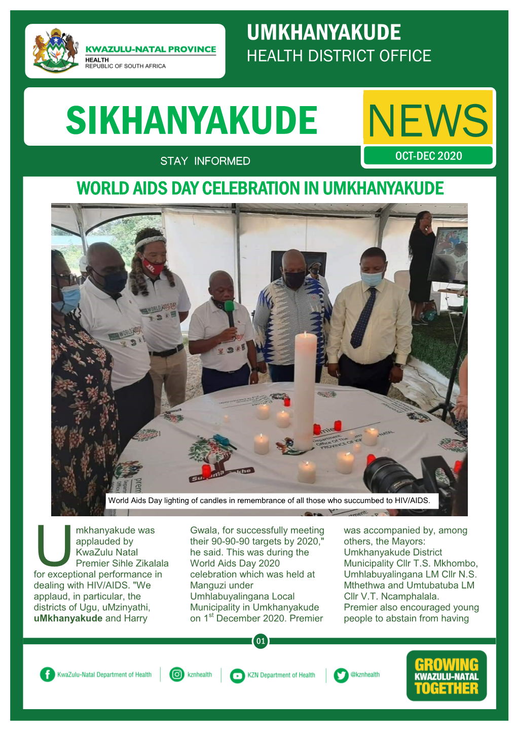 Sikhanyakude News Stay Informed Oct-Dec 2020 World Aids Day Celebration in Umkhanyakude