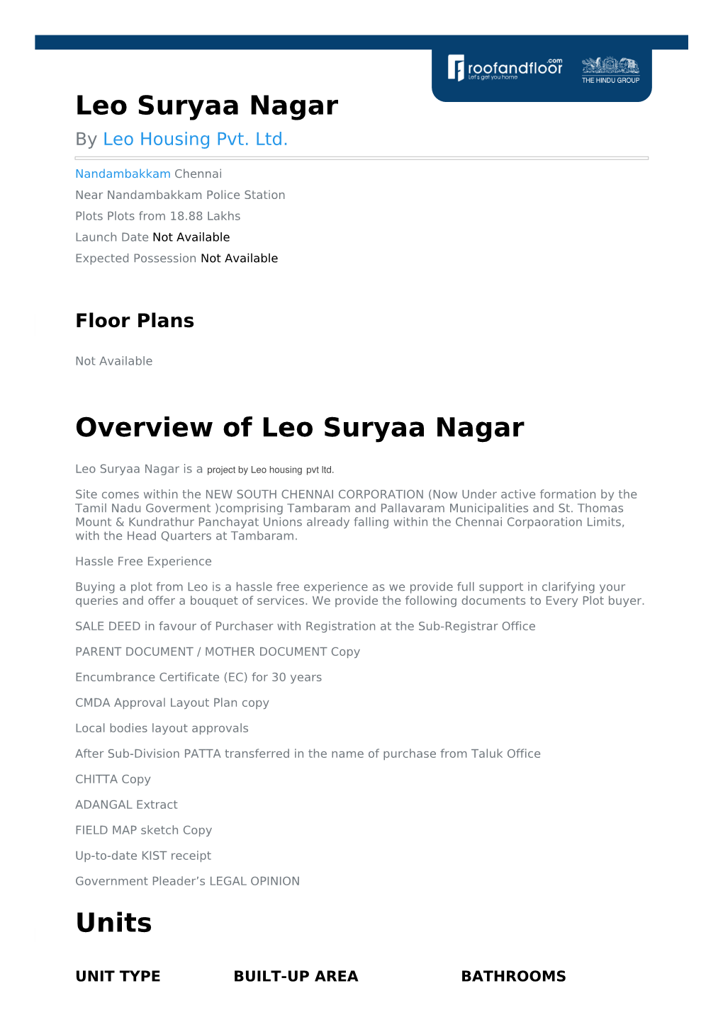 Leo Suryaa Nagar by Leo Housing Pvt