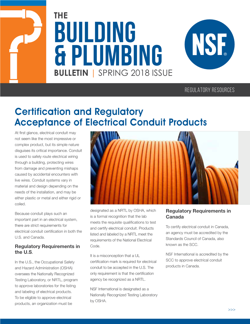 Certification and Regulatory Acceptance of Electrical Conduit