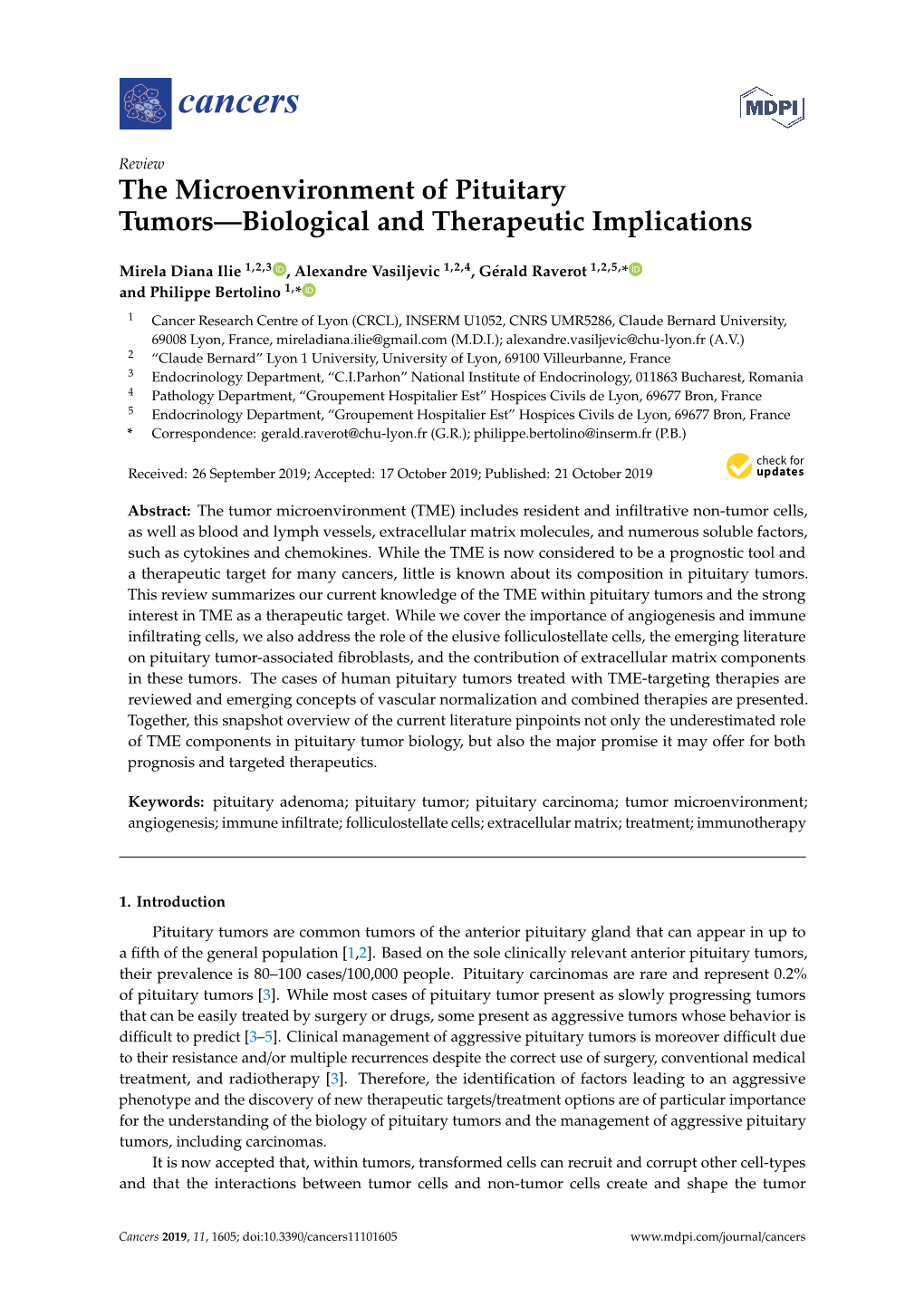 The Microenvironment of Pituitary Tumors—Biological and Therapeutic Implications