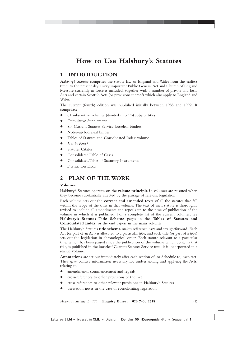 How to Use Halsbury's Statutes