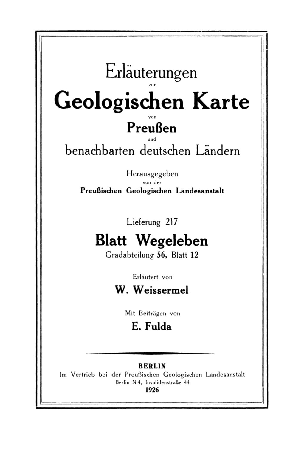 Geologischen Karte Preußen Und Benachbarten Deutschen Ländern