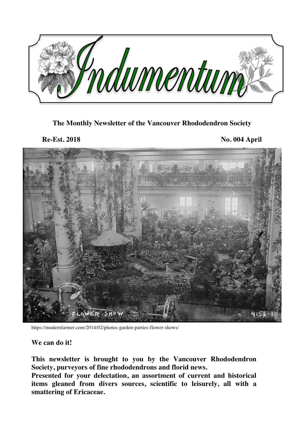 The Monthly Newsletter of the Vancouver Rhododendron Society