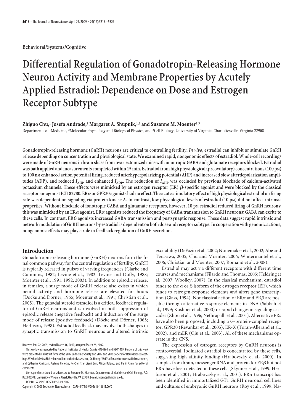 Differential Regulation of Gonadotropin-Releasing Hormone