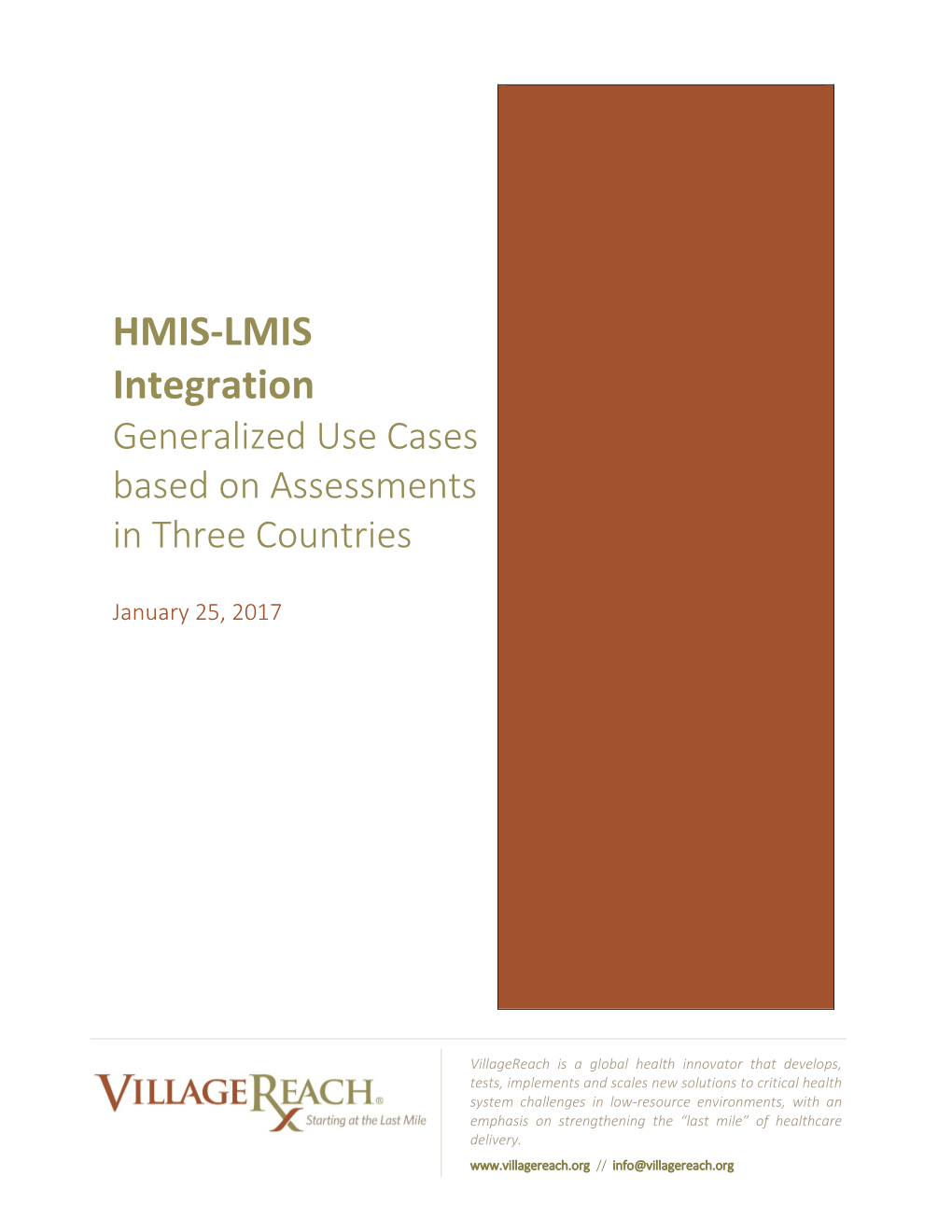 HMIS-LMIS Integration Generalized Use Cases Based on Assessments in Three Countries