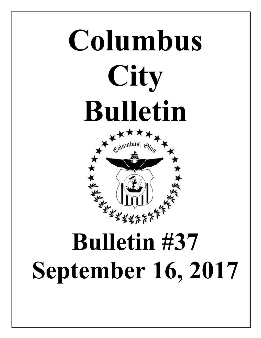 Bulletin #37 September 16, 2017