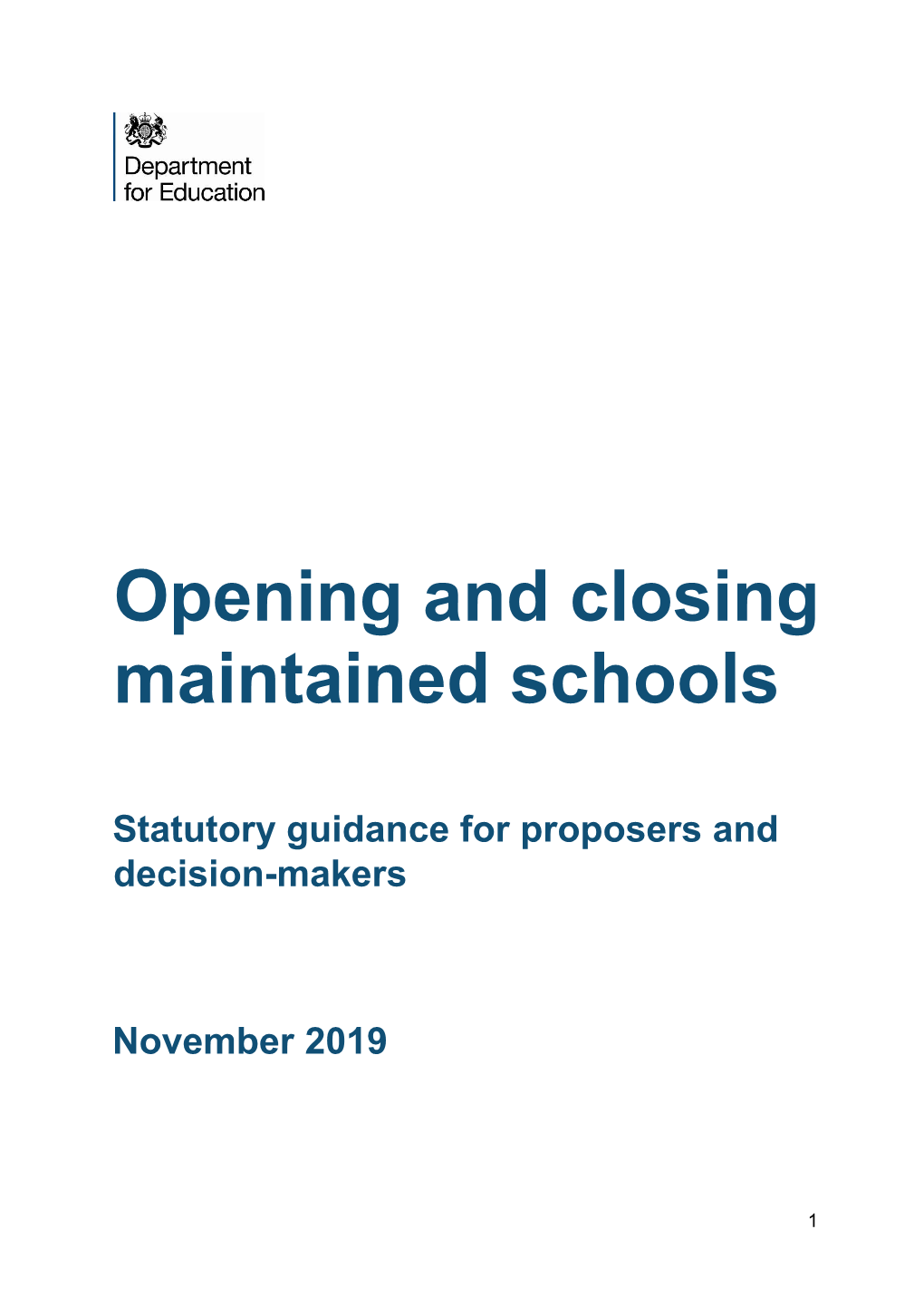 Opening and Closing Maintained Schools