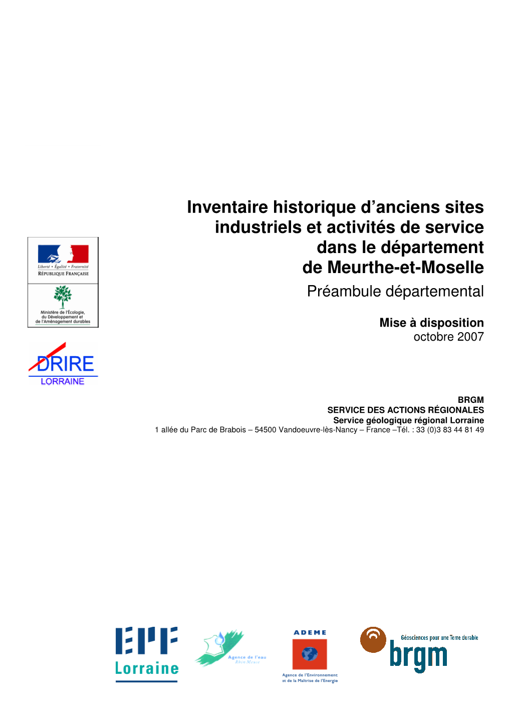 Inventaire Historique D'anciens Sites Industriels Et Activités De Service