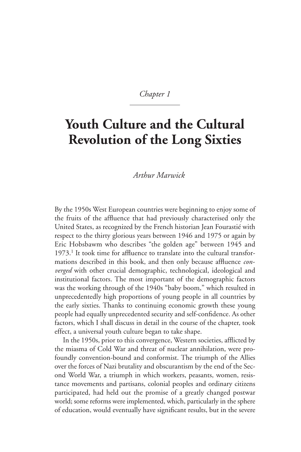 Chapter 1. Youth Culture and the Cultural Revolution of the Long