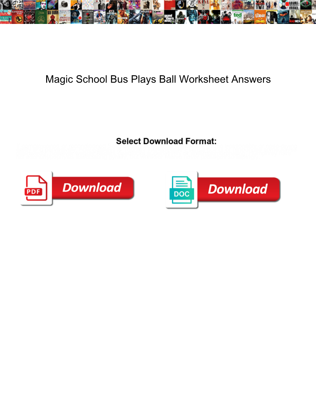 Magic School Bus Plays Ball Worksheet Answers