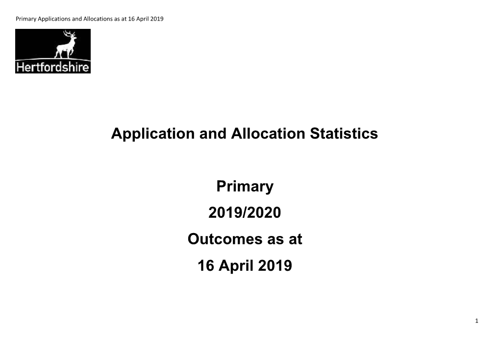 Application and Allocation Statistics