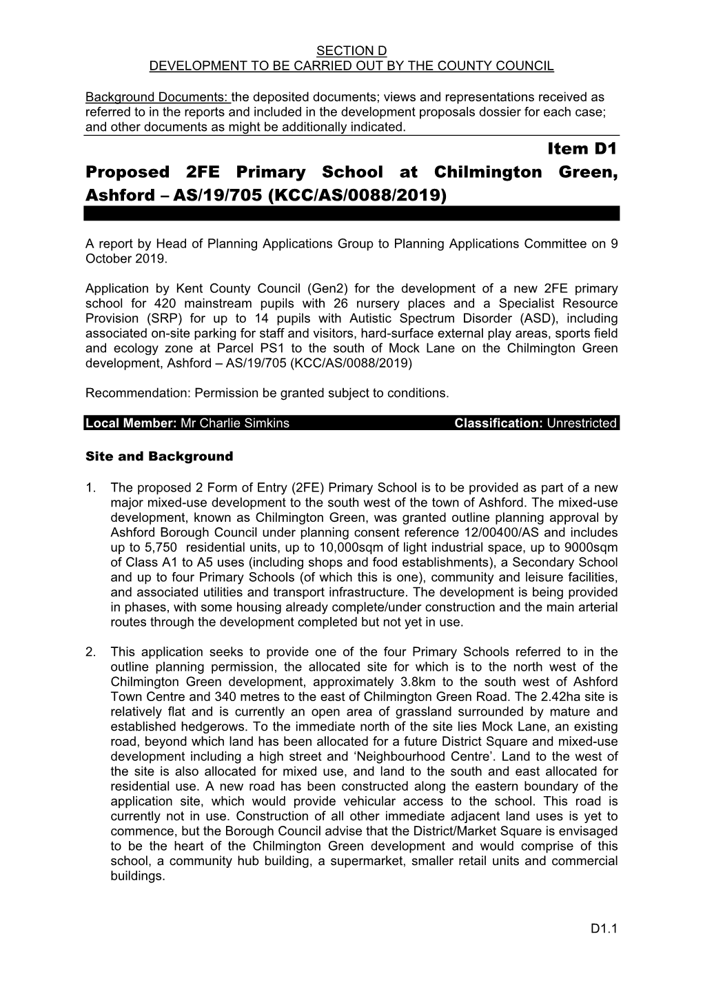 2 FE Primary School at Chilmington Green, Ashford