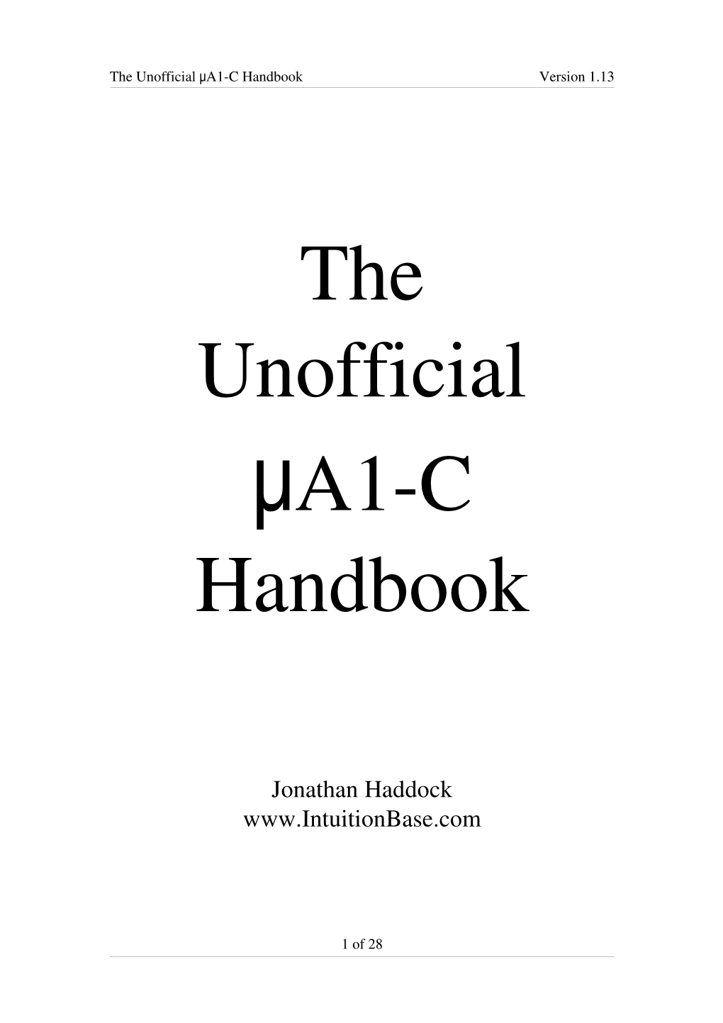 The Unofficial Μa1c Handbook