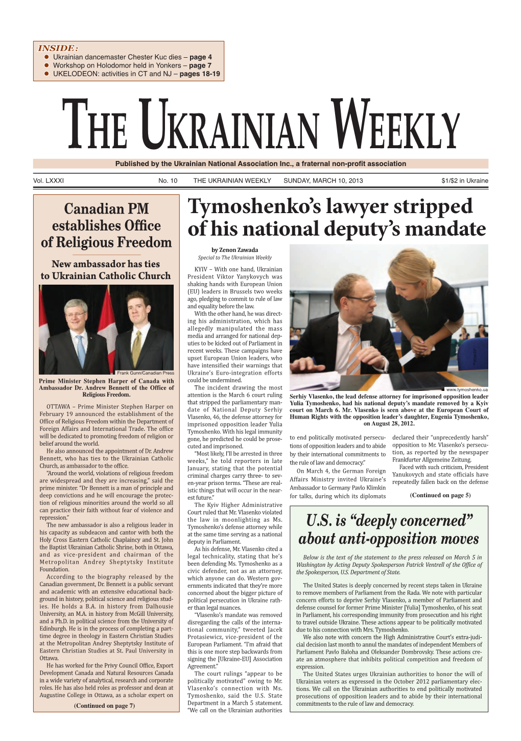 The Ukrainian Weekly 2013, No.10