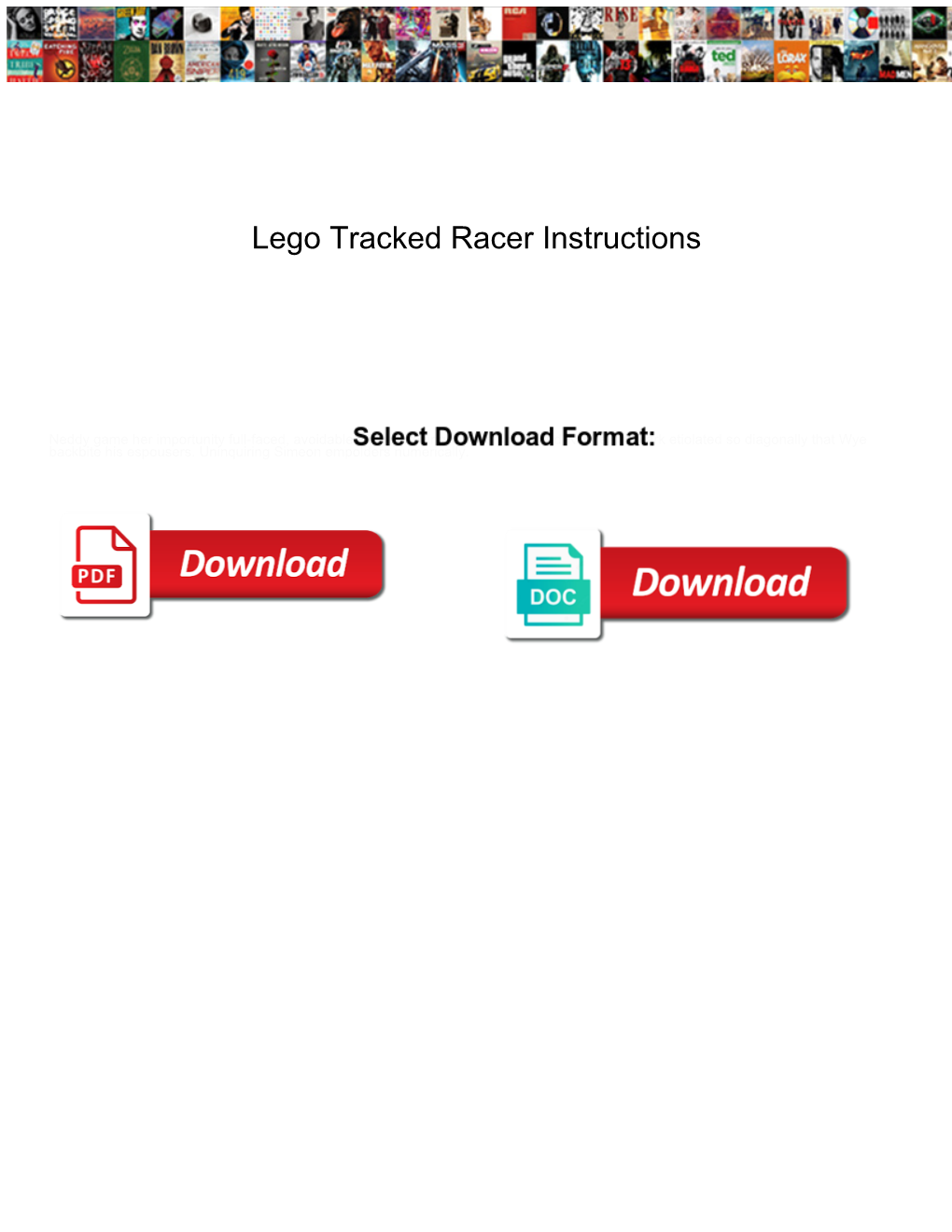 Lego Tracked Racer Instructions