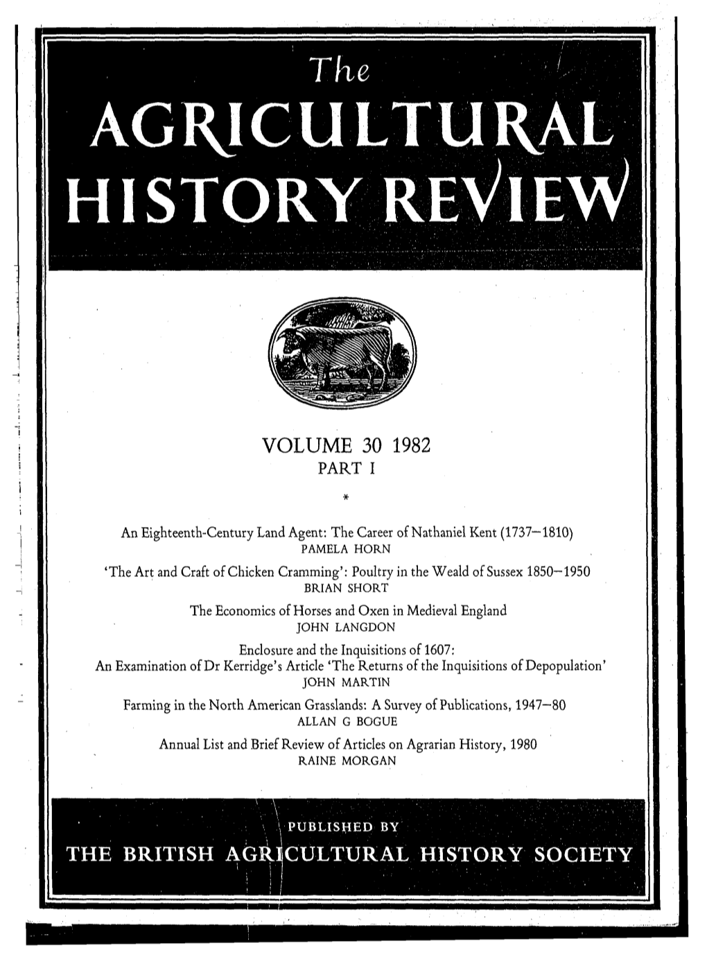 Agricultural History Review Volume 30 (1982)