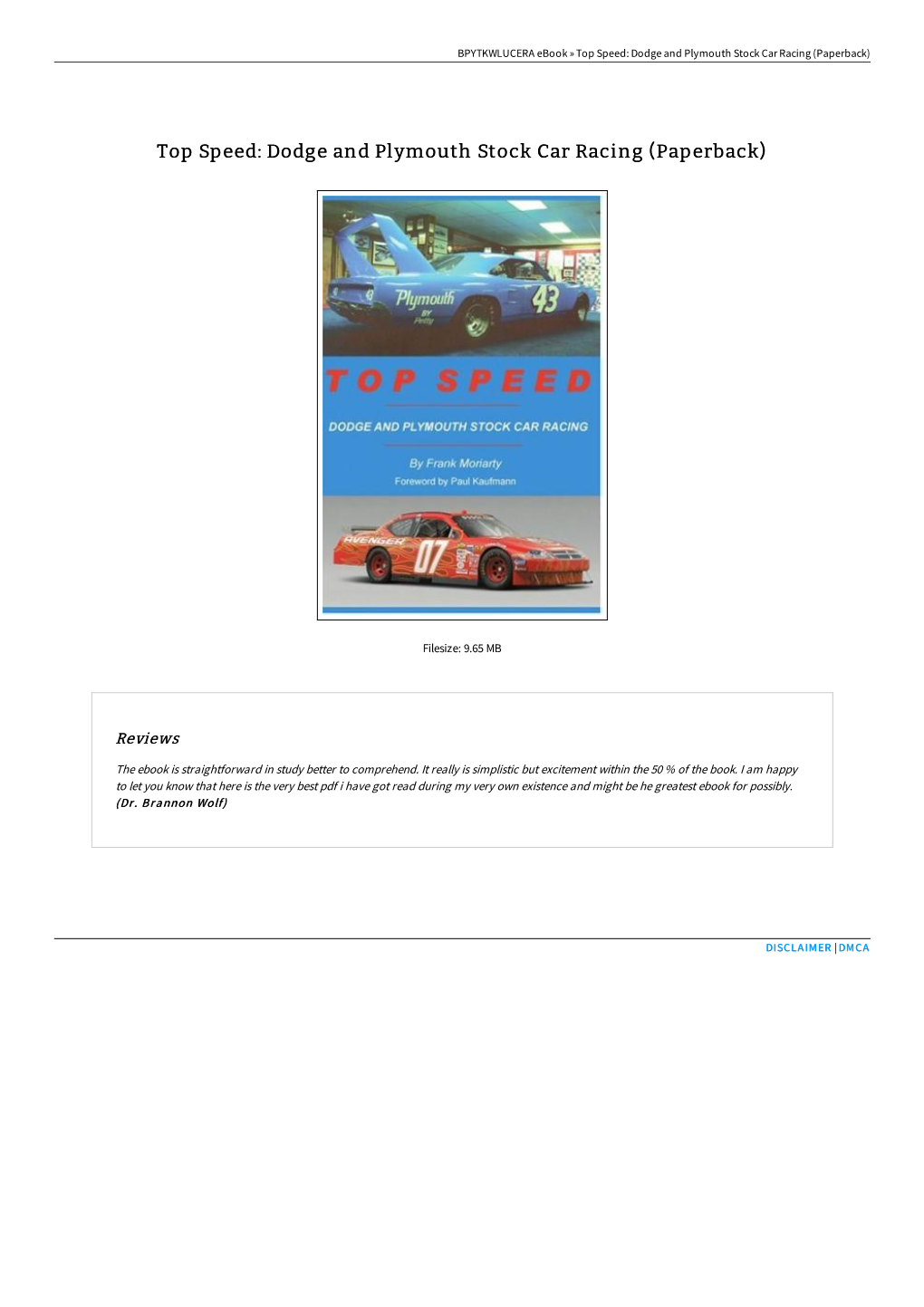 Top Speed: Dodge and Plymouth Stock Car Racing (Paperback)