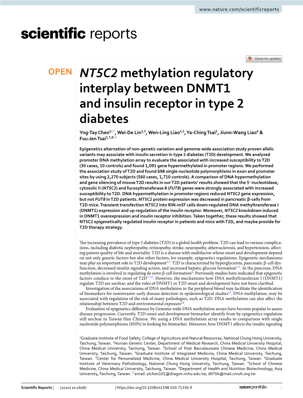 NT5C2 Methylation Regulatory Interplay Between DNMT1 And