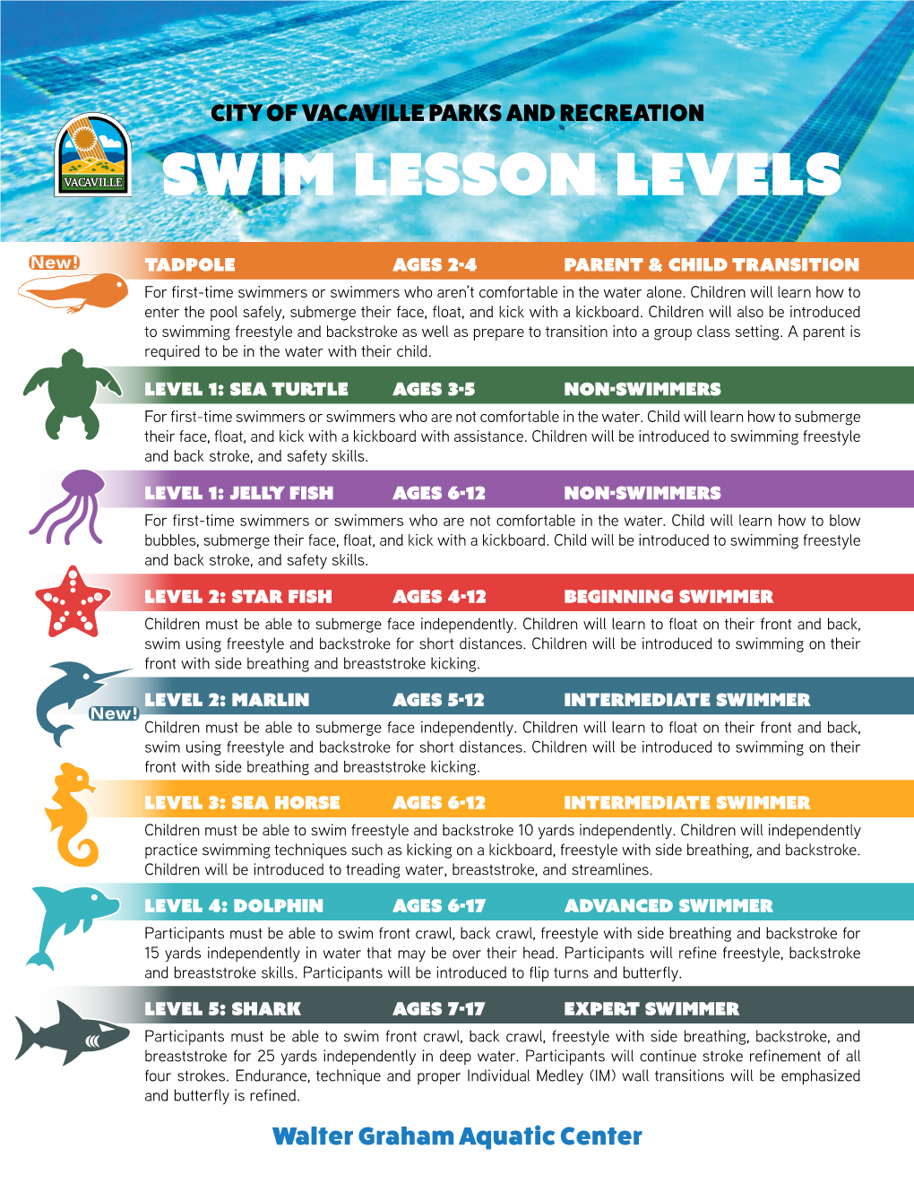 Swim Lesson Levels