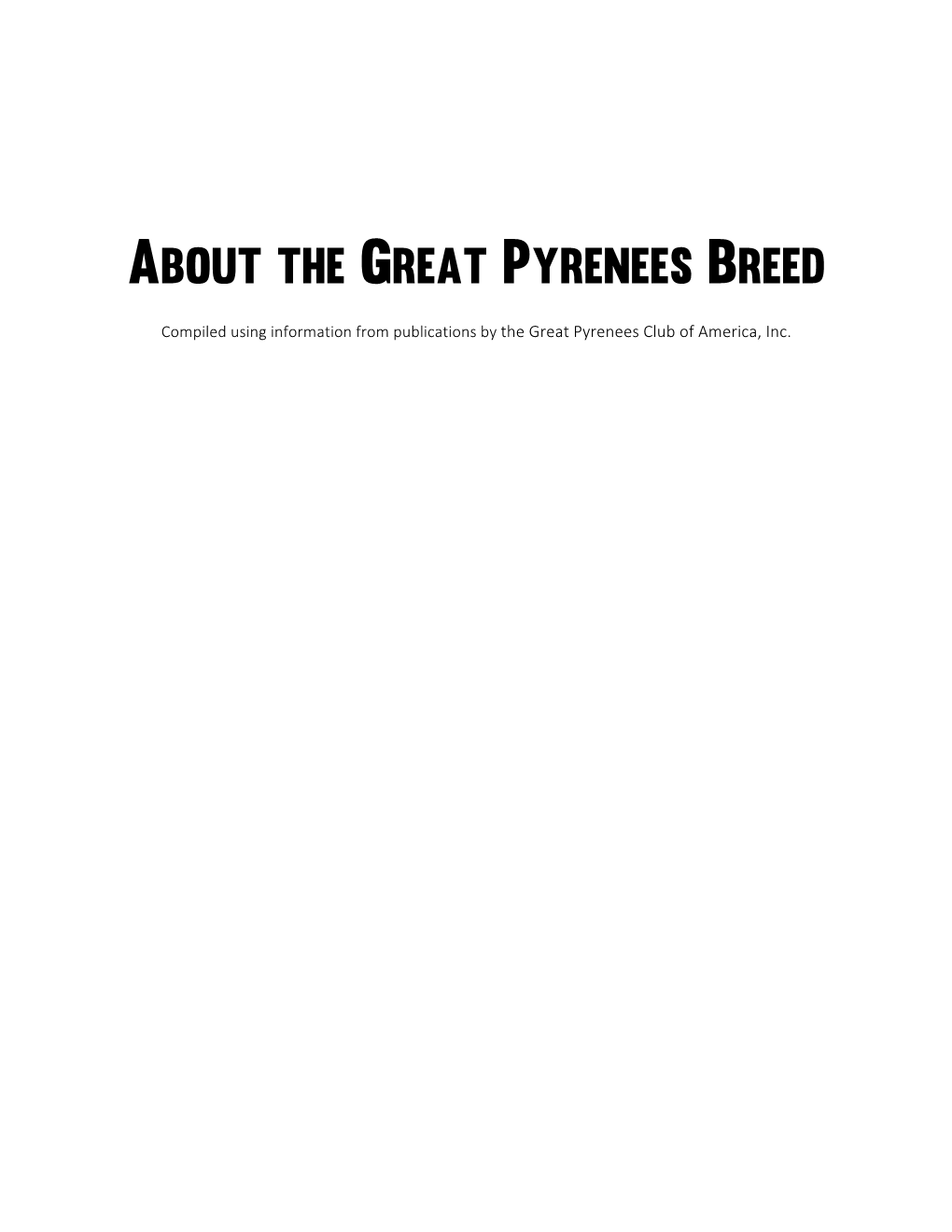 About the Great Pyrenees Breed