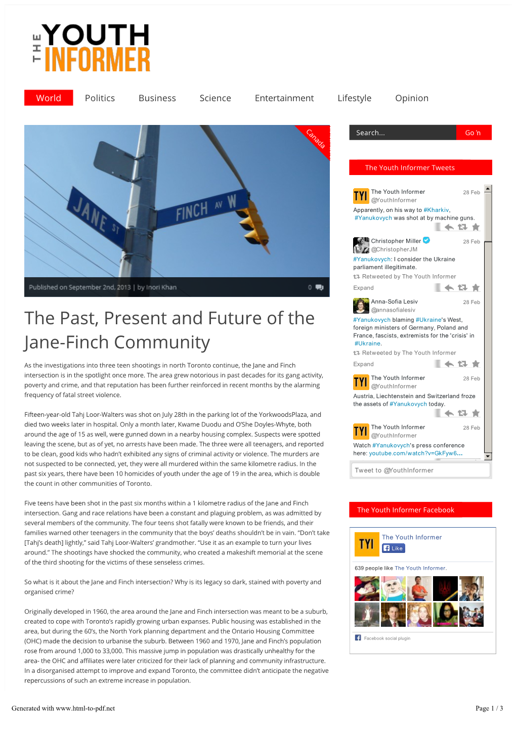 The Past, Present and Future of the Jane-Finch Community