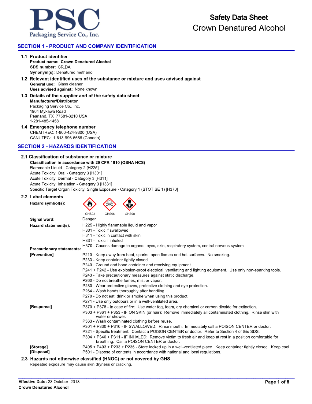 Crown Denatured Alcohol