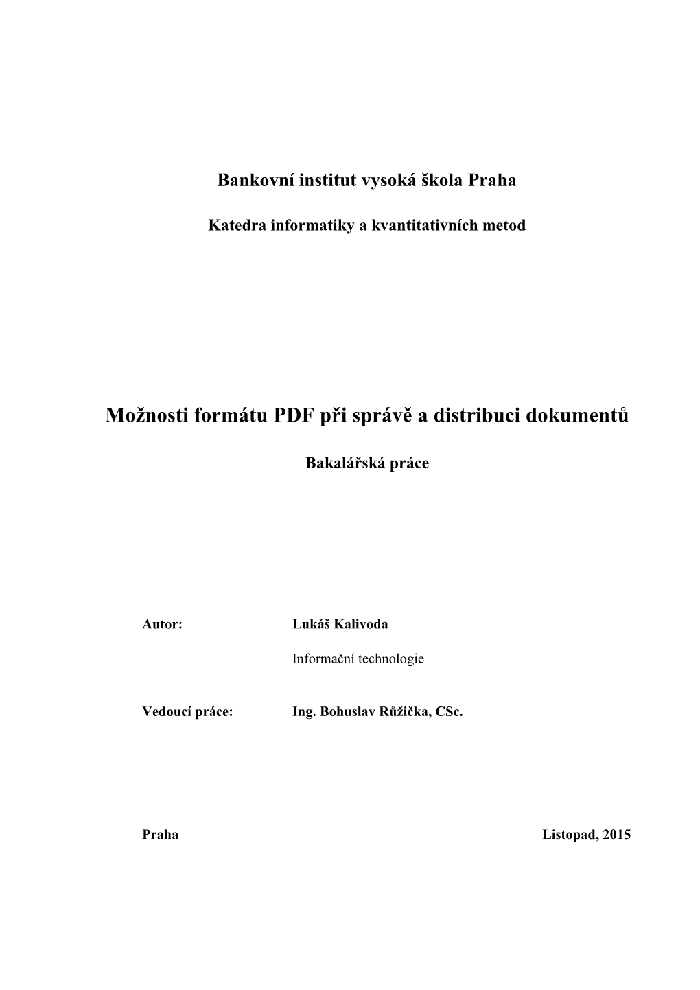 Možnosti Formátu PDF Při Správě a Distribuci Dokumentů