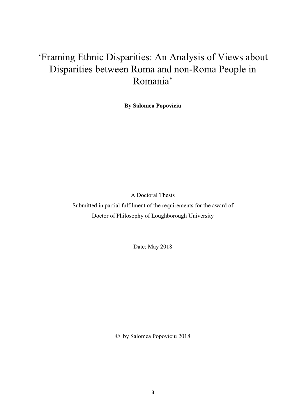 'Framing Ethnic Disparities: an Analysis of Views About