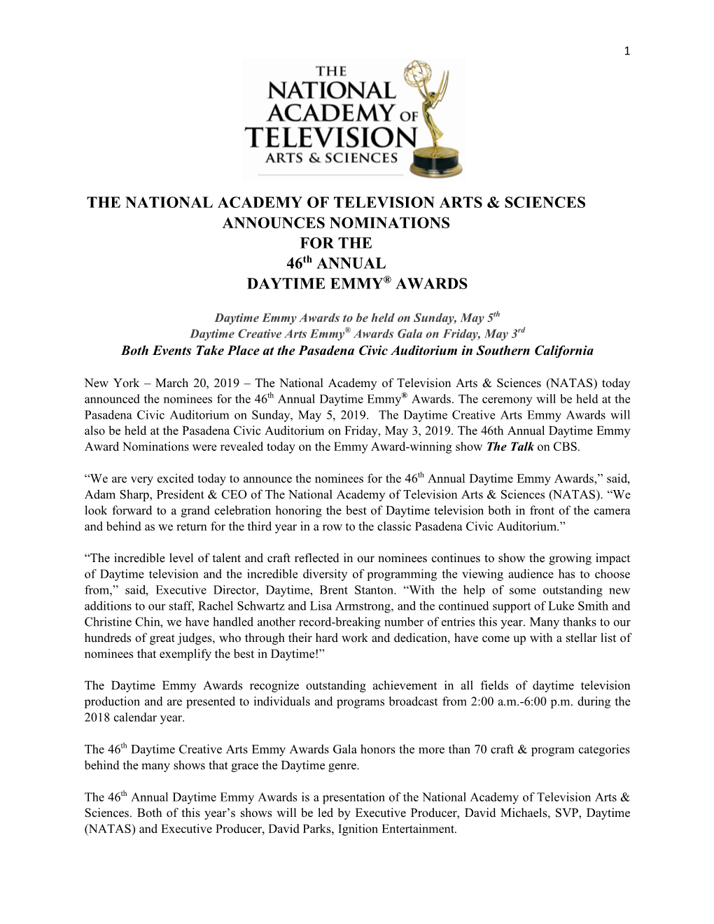 The 46Th Annual Daytime Emmy Awards Nominations