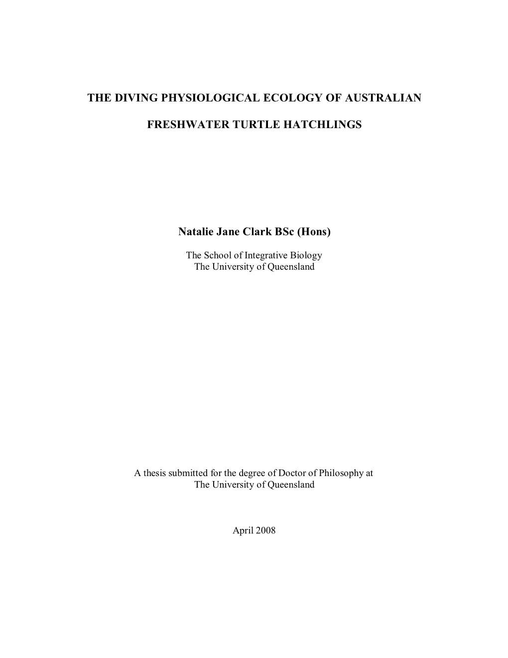 The Diving Physiological Ecology of Australian