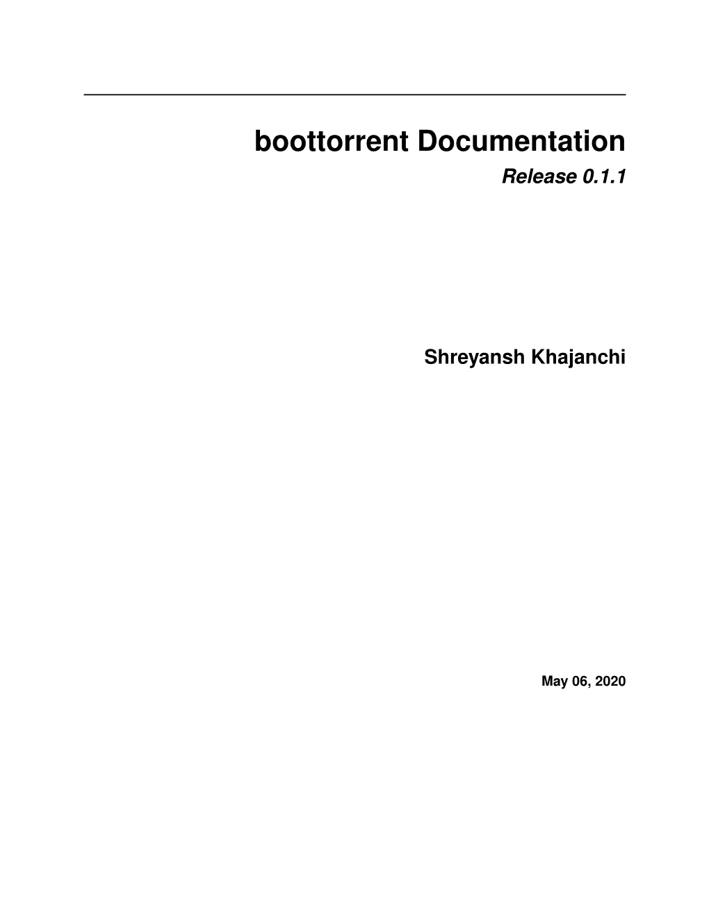 Boottorrent Documentation Release 0.1.1