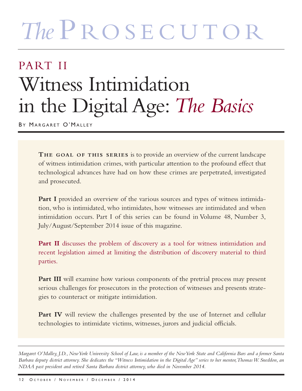 Witness Intimidation in the Digital Age: the Basics