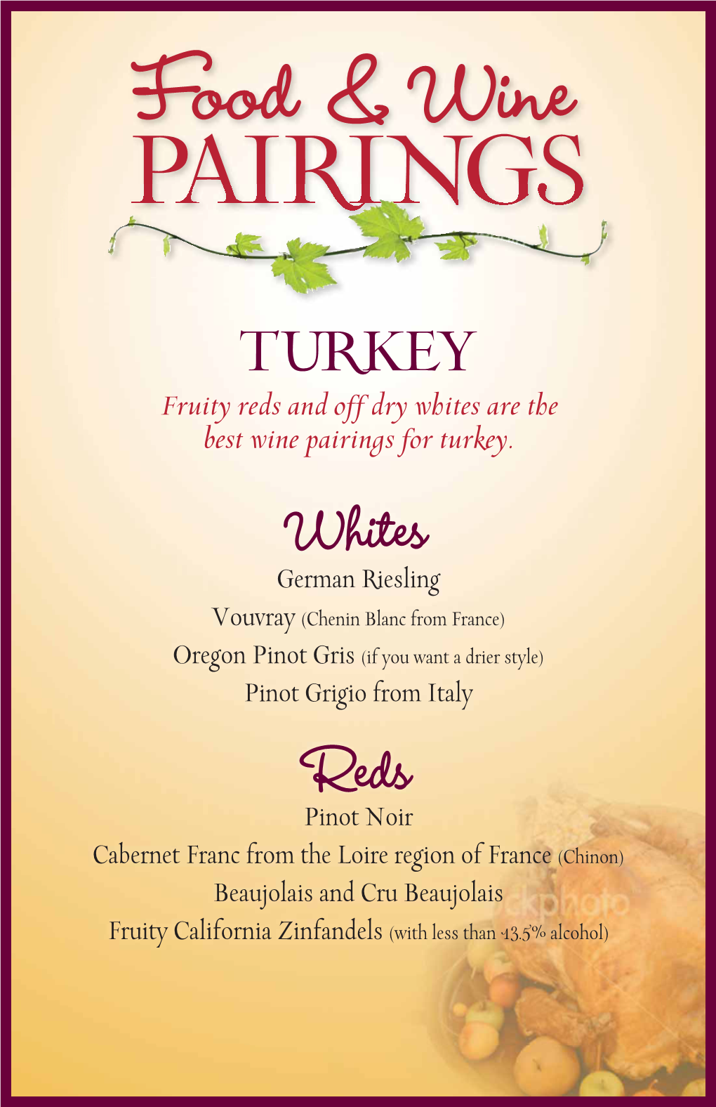 Fruity Reds and Off Dry Whites Are the Best Wine Pairings for Turkey