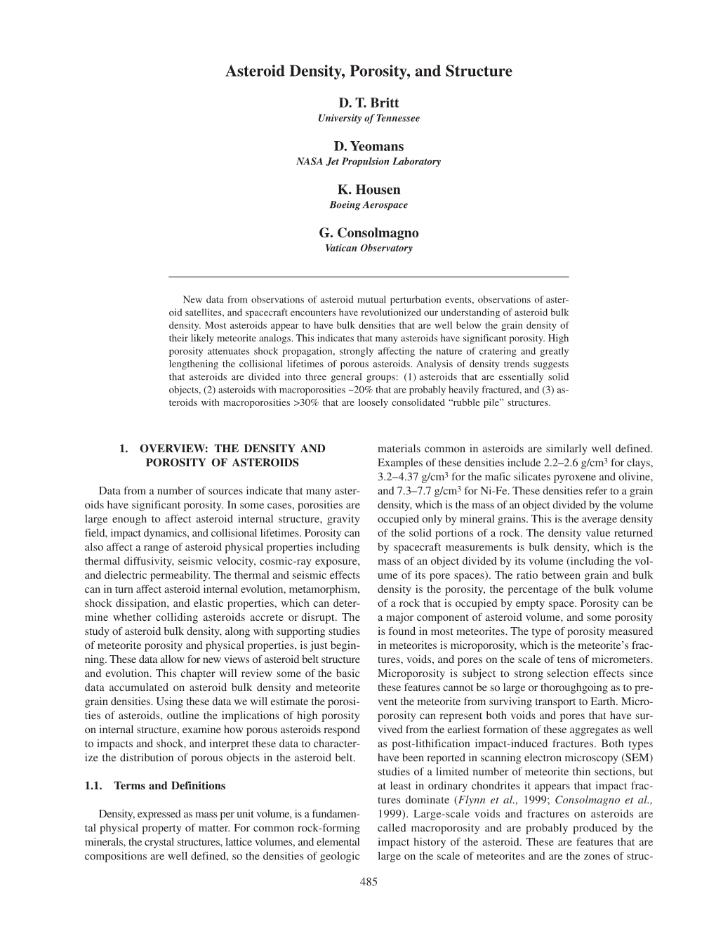 Asteroid Density, Porosity, and Structure 485