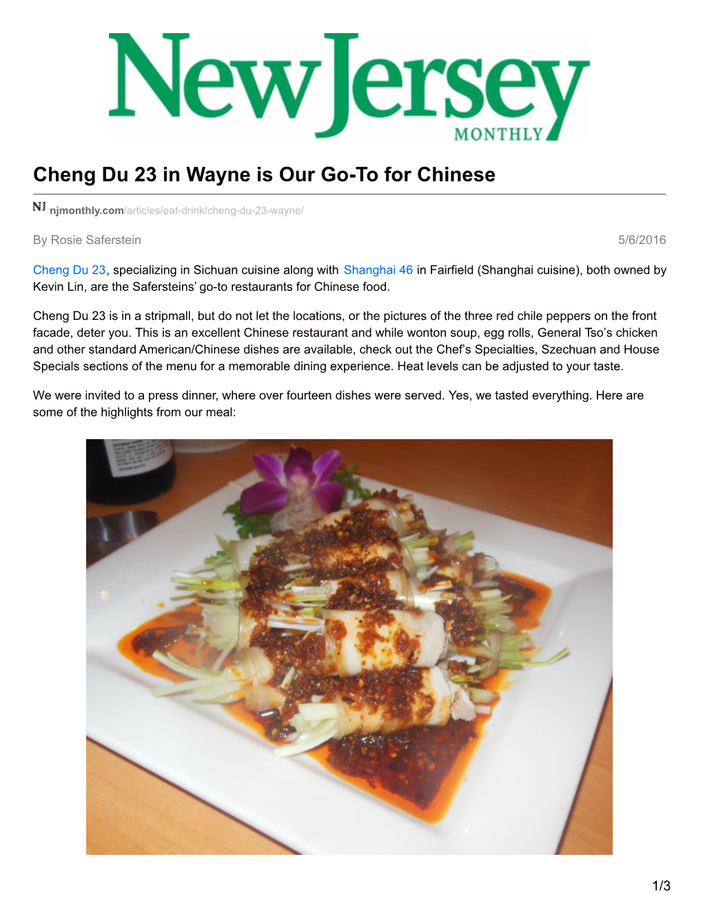 Cheng Du 23 in Wayne Is Our Go-To for Chinese
