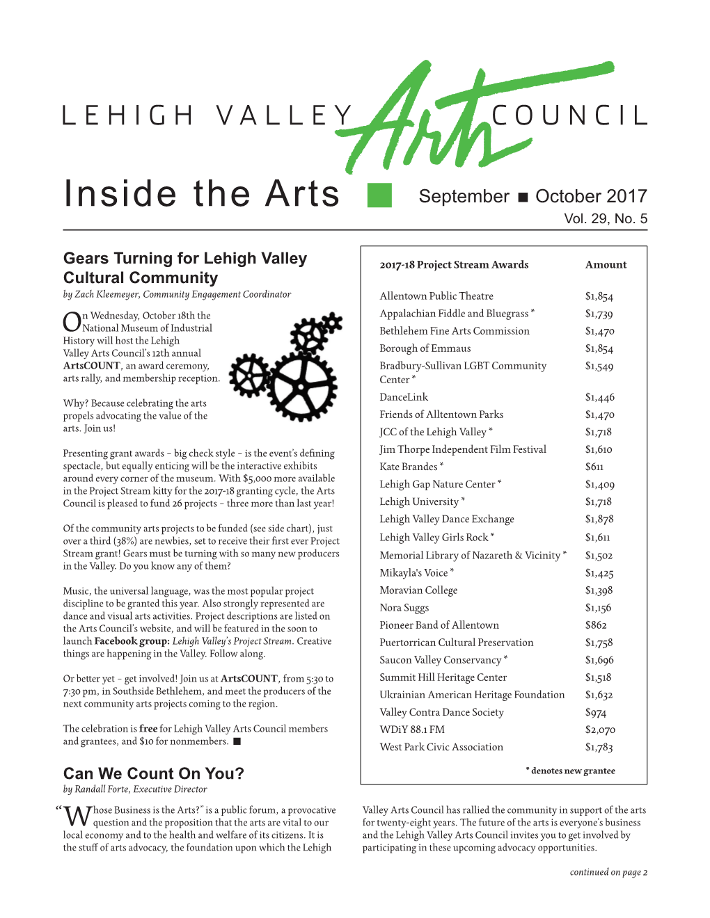 Inside the Arts September October 2017 Vol