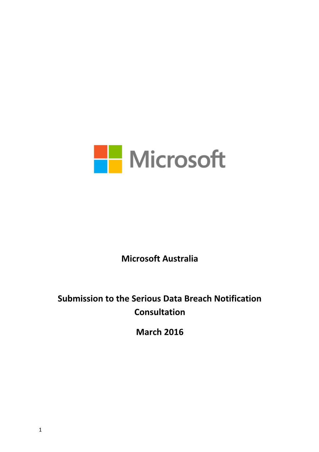 Serious Data Breach Notification Consultation - Microsoft