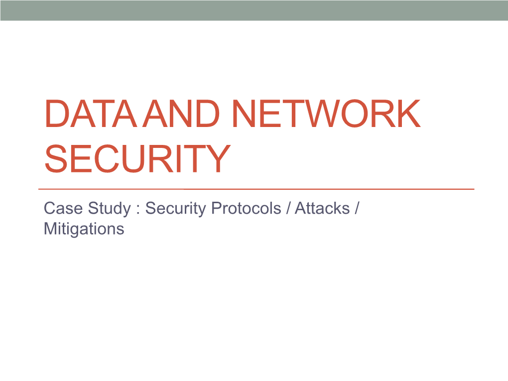 Security Protocols / Attacks / Mitigations 2