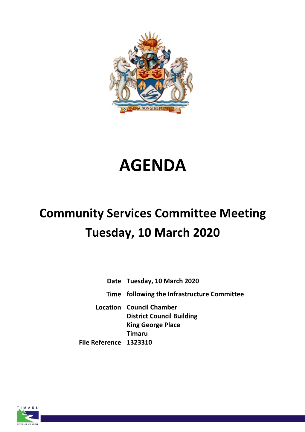 Agenda of Community Services Committee Meeting