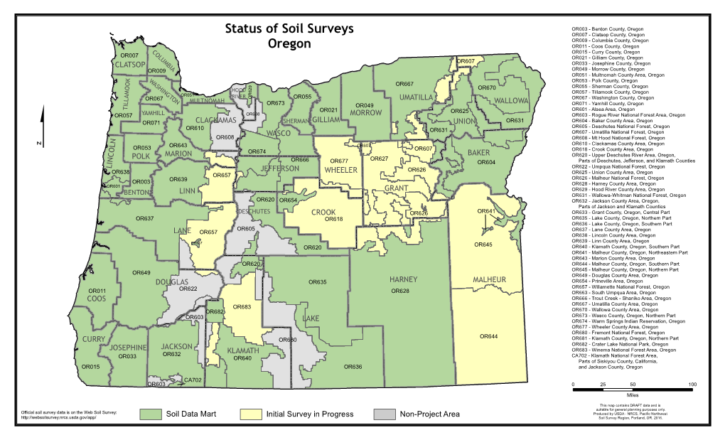 Status of Soil Surveys Oregon
