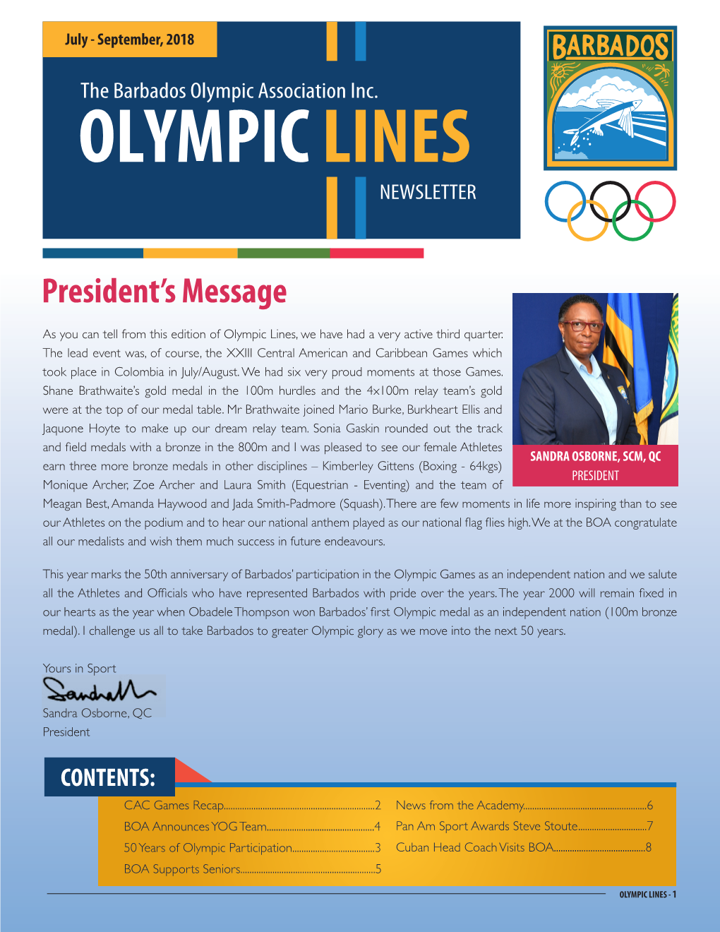 Olympic Lines Newsletter